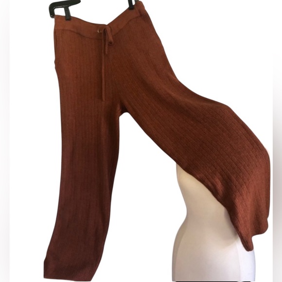Dkny Pants - DKNY women’s copper ribbed-knit straight leg cozy cashmere blend jogger